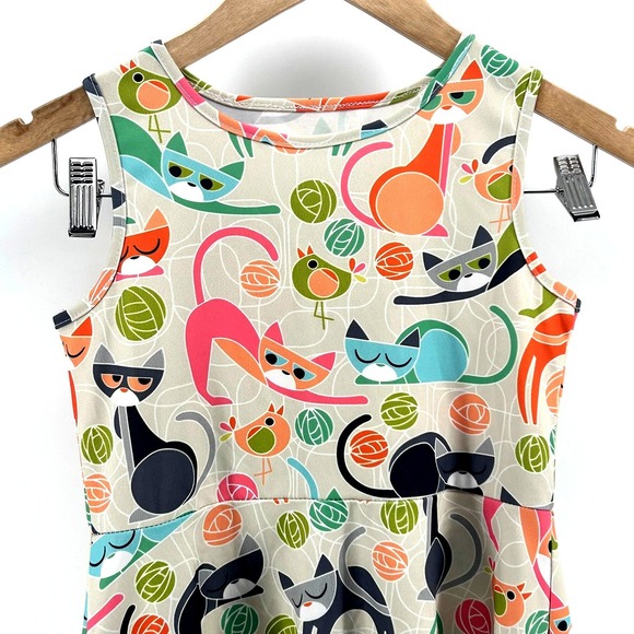 Other - Atomic Cat Mid Century Modern Retro Skater Dress Sleeveless Novelty Print Kids L